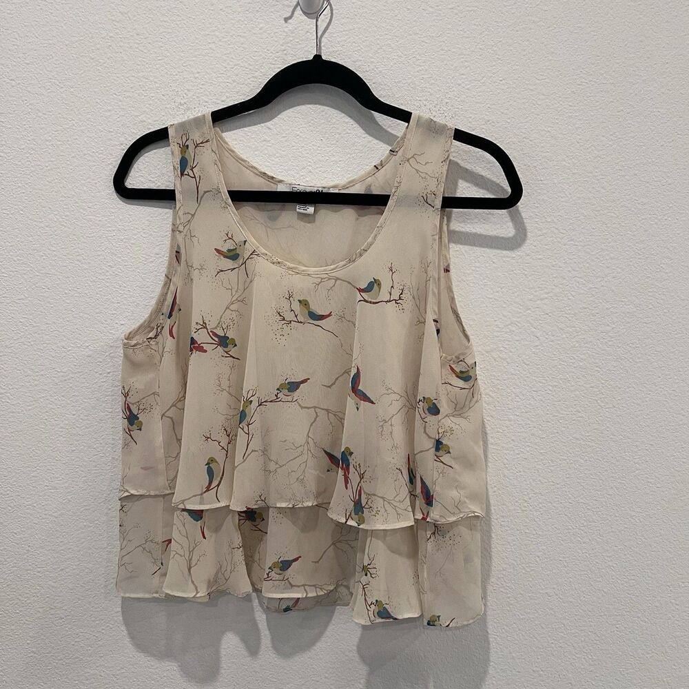 VTG Y2K 2000s Fairy 👀Forever 21 Sheer Top Tiered Sheer Flowy Cami Dainty Medium